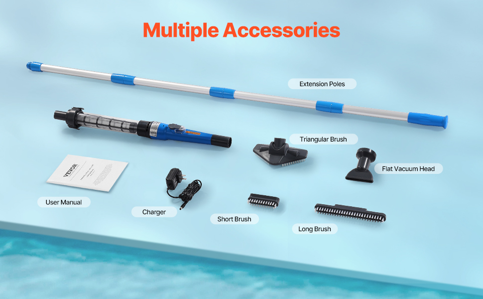 Cordless Pool Vacuum Cleaner – 8.5 GPM Handheld Rechargeable for Above & Inground Pools